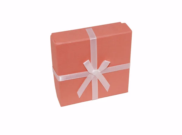 Caixa de presente vermelho com fita — Fotografia de Stock
