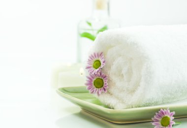 Towel with flowers clipart