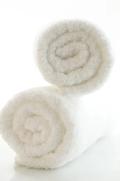 Bílé ručníky detail — Stock fotografie