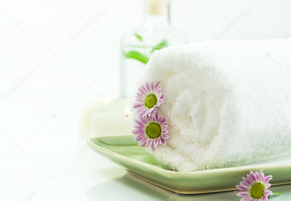 Towel with flowers