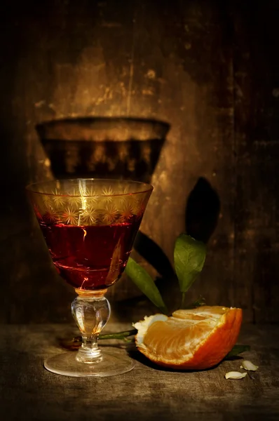 Mandarin a alkohol — Stock fotografie