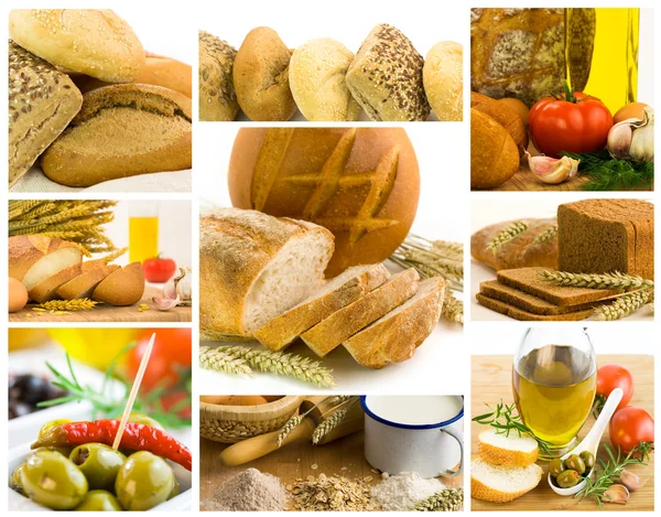 Beautiful healthy food collage — Stock Photo, Image