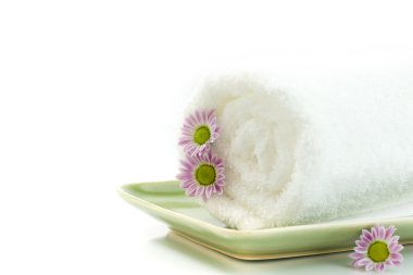 Towel with flowers clipart