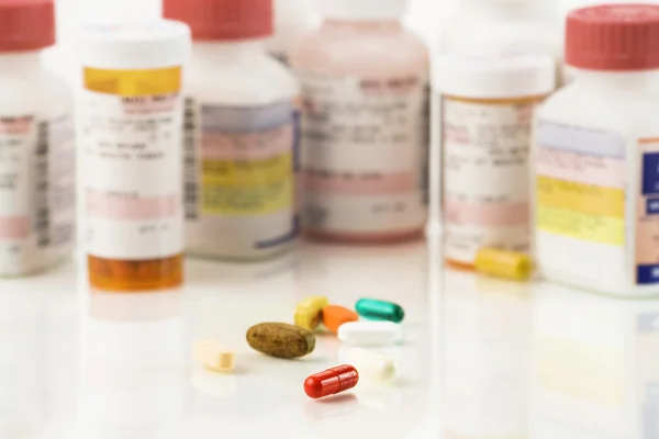 Närbild på diverse piller — Stockfoto