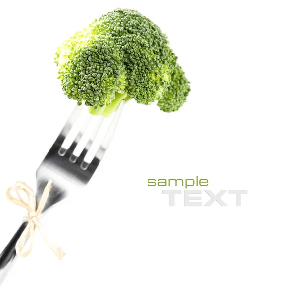 Gabel mit frischem Brokkoli — Stockfoto