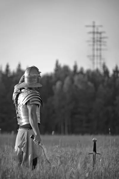 Un soldato romano sul campo . — Foto Stock