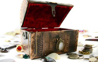 Chest with treasures clipart