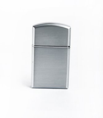 Silver metal zippo lighter for smoking clipart