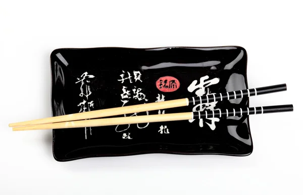 Japanese bowl and chopsticks — Stock Photo, Image