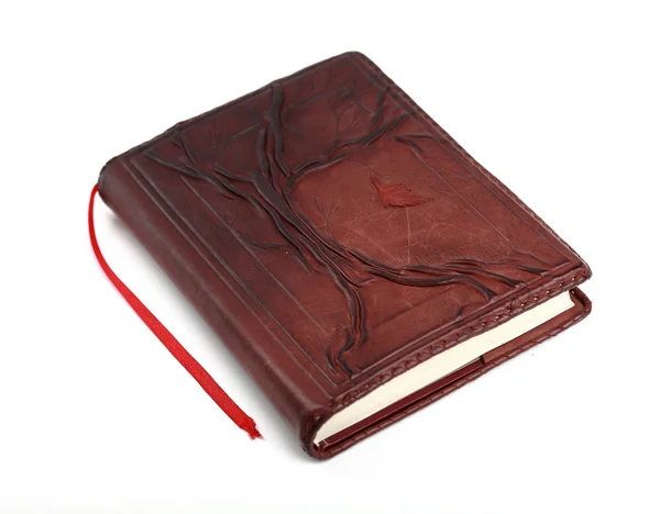 stock image Antique brown leather book