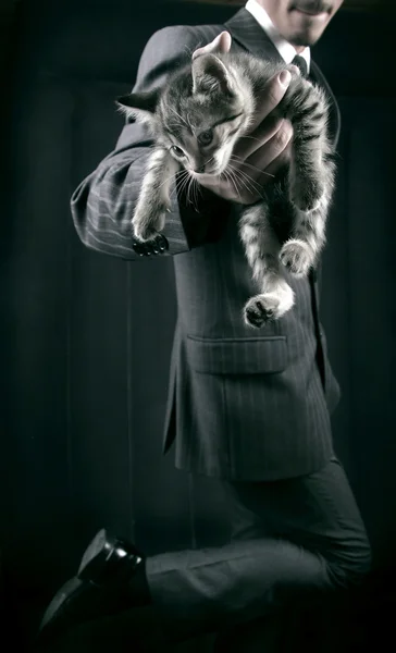 회색 양복에 실업가 — 스톡 사진
