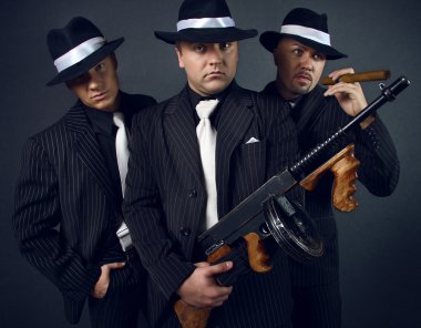 Three gangsters. clipart