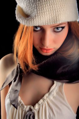 Beautiful redhead young woman clipart