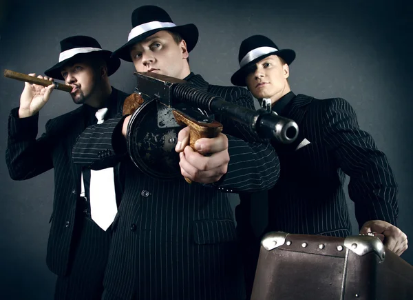 Three gangsters. — Stock Photo, Image
