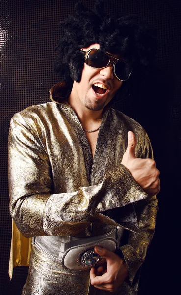 Man in Elvis Preslej's suit. — Stock Photo, Image