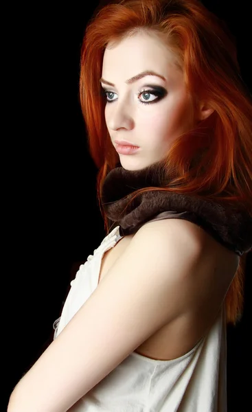 Προκλητικός redhead νεαρή γυναίκα — Φωτογραφία Αρχείου