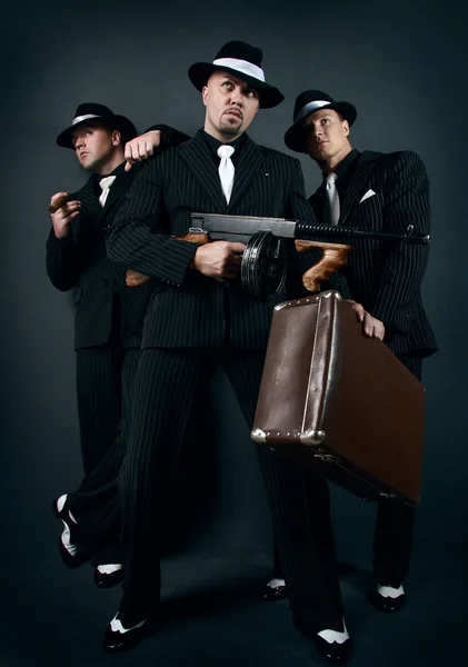 Three gangsters. Royalty Free Stock Images