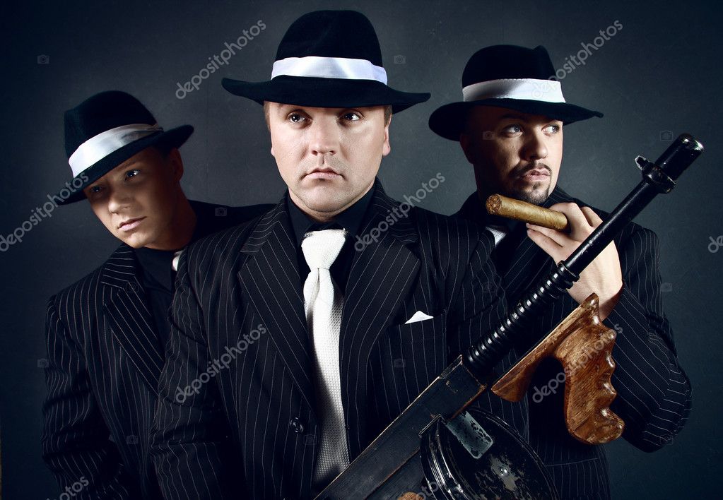 Three gangsters. Gangster gang Photo. Photos