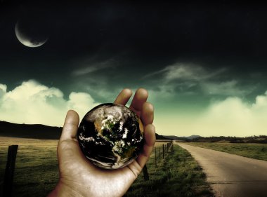 Earth in my hand clipart