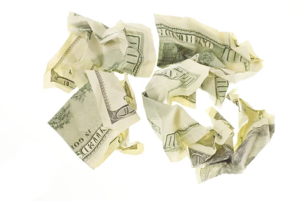 Zmačkané papírové peníze — Stock fotografie