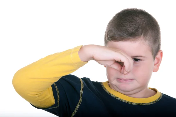 Αγόρι κατέχει μύτη — Φωτογραφία Αρχείου