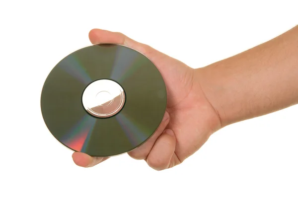 Optical disk in hand — Stock Photo, Image