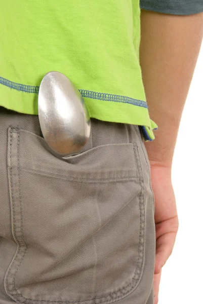 Spoon spočívá v kapse — Stock fotografie