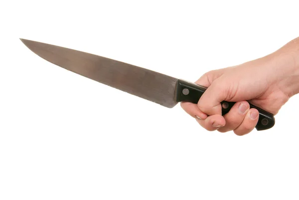 Hand holds knife — Stock Photo, Image