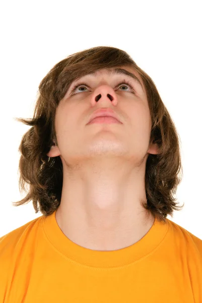 Teenager looks upward — Stock Photo, Image