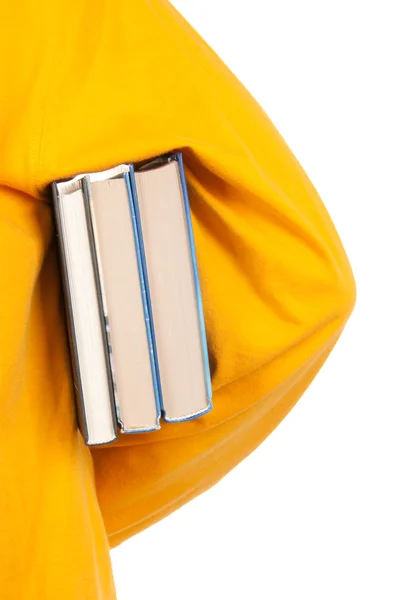 Tonåring håller boken under armen — Stockfoto