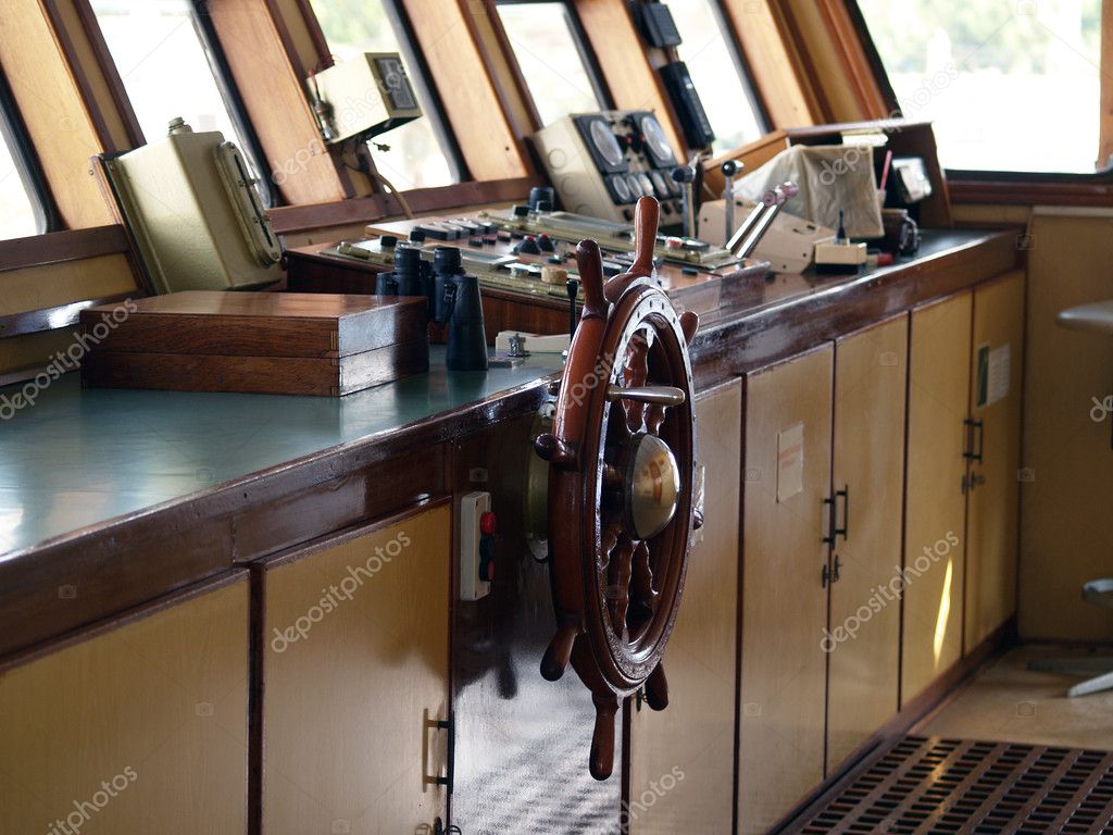 Steering of ship — Stock Photo © portokalis 1244282