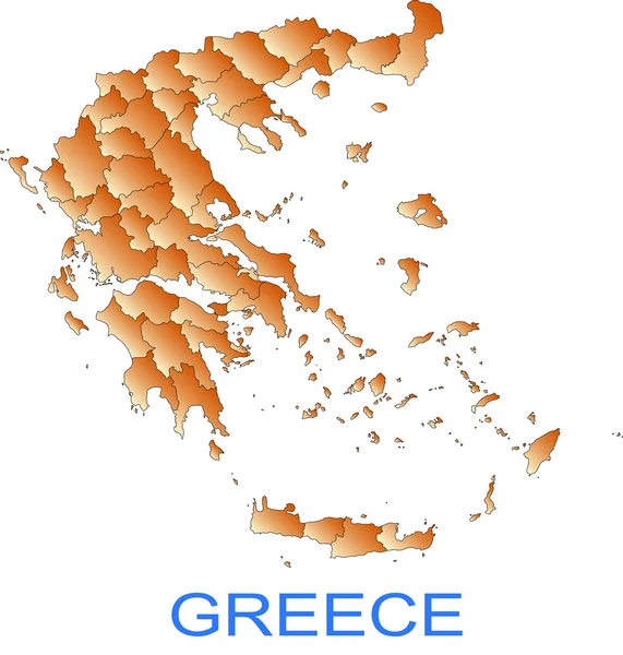Mapa de Grecia — Vector de stock
