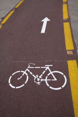 yol kenarındaki Bisiklet lane detay