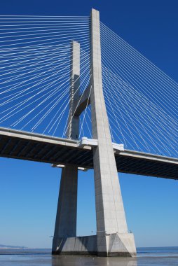 Vasco da Gama Bridge over River Tagus in clipart