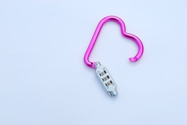 Broken heart shaped carabiner clipart