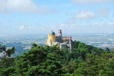 Colorful Palace of Pena landscape view i clipart