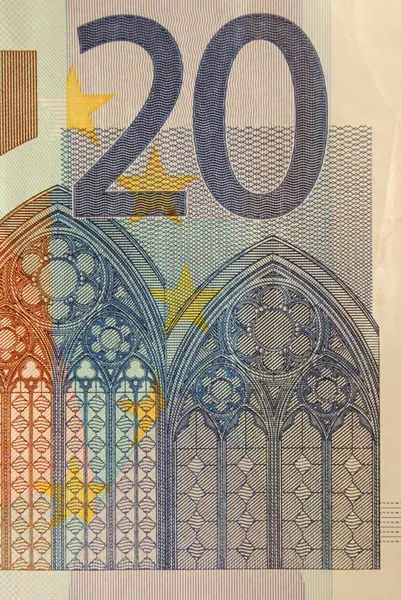 20 євро законопроект (крупним планом) — стокове фото