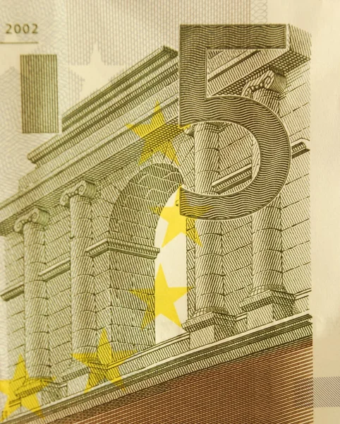 Banconota da 5 euro (primo piano ) — Foto Stock