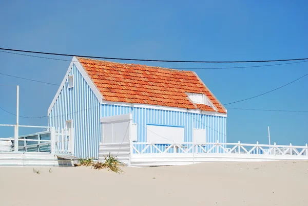 Blauwe vissershuis — Stockfoto