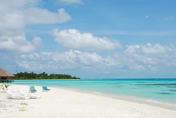Maldiven strand en eiland — Stockfoto
