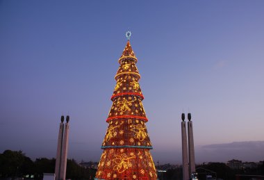 Lizbon uzun boylu güzel Noel ağacı