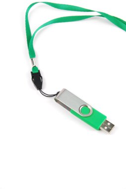 Green pen drive clipart