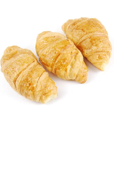 Three fresh croissants — Stock Photo, Image