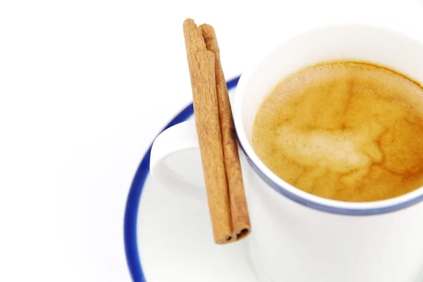 Espresso coffee with cinnamon — Stock Photo, Image