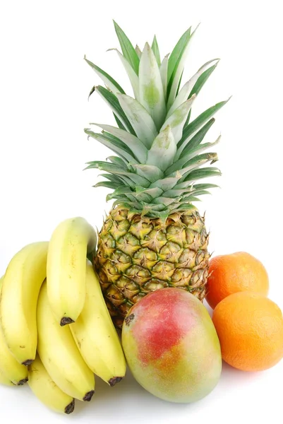 Group of fresh fruits on white — Stock Photo, Image