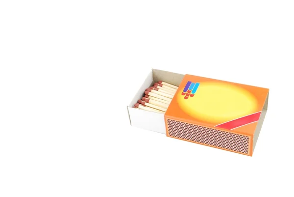 Opened box of matches on white — Stock Photo, Image