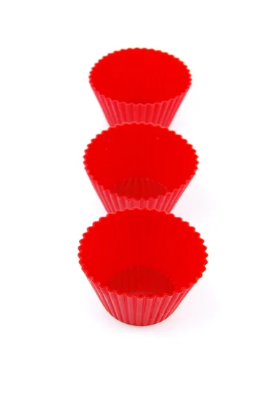 Plastic bekers voor kleine cakes — Stockfoto