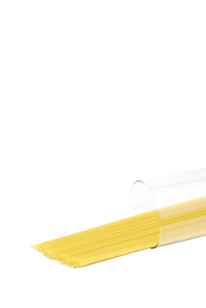 Spaghetti Pasta auf einem Glasbehälter — Stockfoto