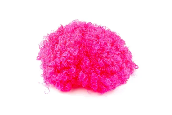 Pink wig on white — Stock Photo, Image