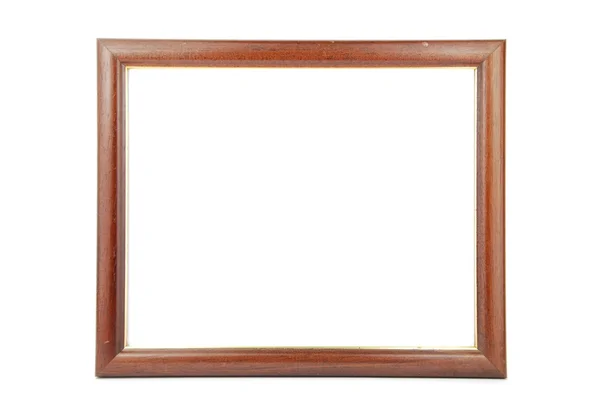 Wooden photo-frame on white — Stock Photo, Image
